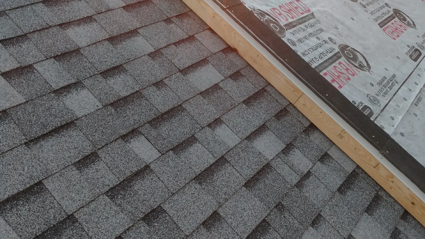 Close-up of new architectural shingles