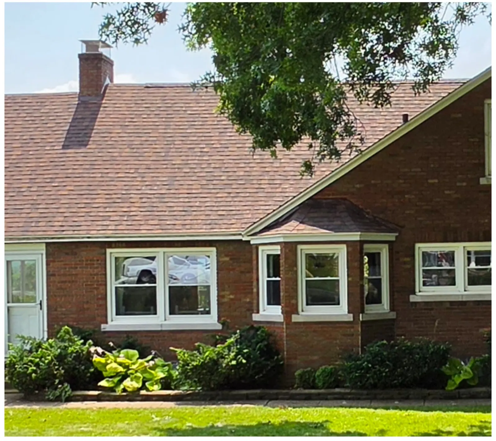 Brick ranch roof replacement, after