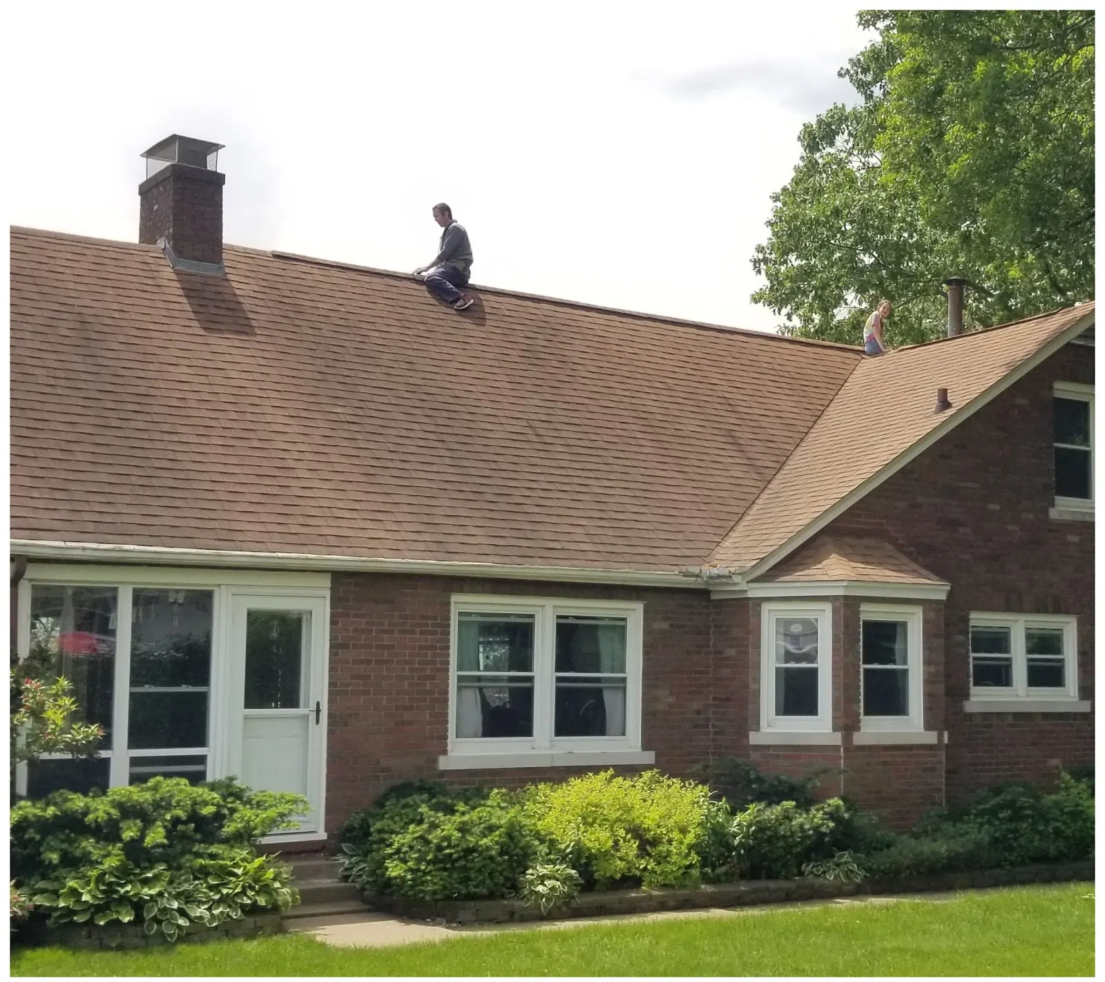 Brick ranch roof replacement, before
